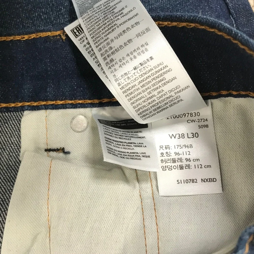 Levis 505 Regular Fit Dark Wash Indigo Denim Jeans 38x30 005052809‎ Mens